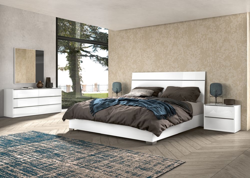 Product photograph of Status Luna Night White Italian Bed from Choice Furniture Superstore.